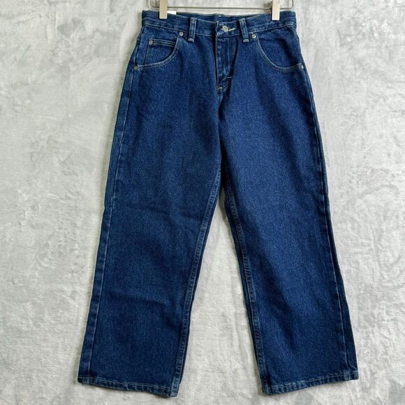 Wranglers Loose Fit Boys 10 Husky Jeans Straight Leg Adjustable NEW Dark Wash - Picture 1 of 5